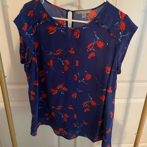 Blue and Poppy blouse